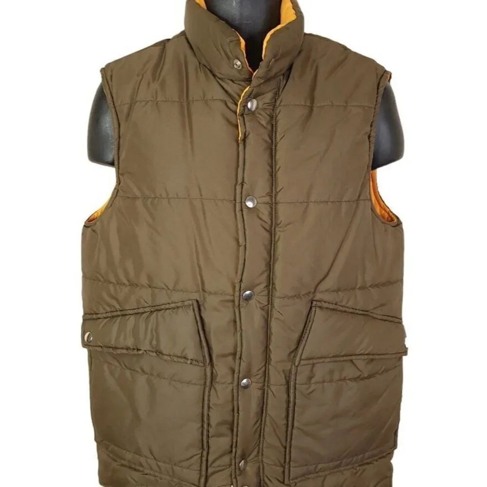 Trail Wise Berkeley Puffy Vest Vintage 80s Puffer Made In USA Mens Size Small